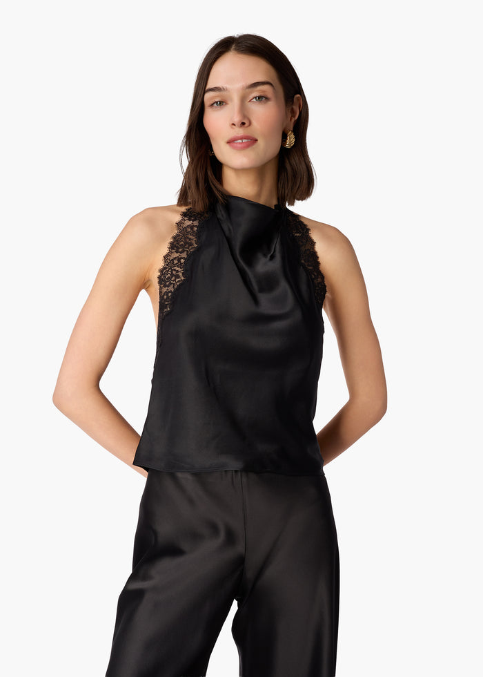 Lucille Silk Top Black