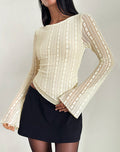Image of Malakai Long Sleeve Top in Lace Cream