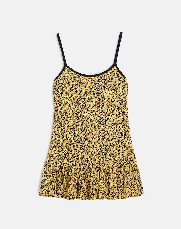 Image of Marige Roundneck Mini Dress in Mini Bloom Yellow