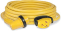 Yellow Marinco 30RPCRV Right Angle Cordset 30 Amp RV Power Cord with GripLock Handle - Coiled View | United RV Parts