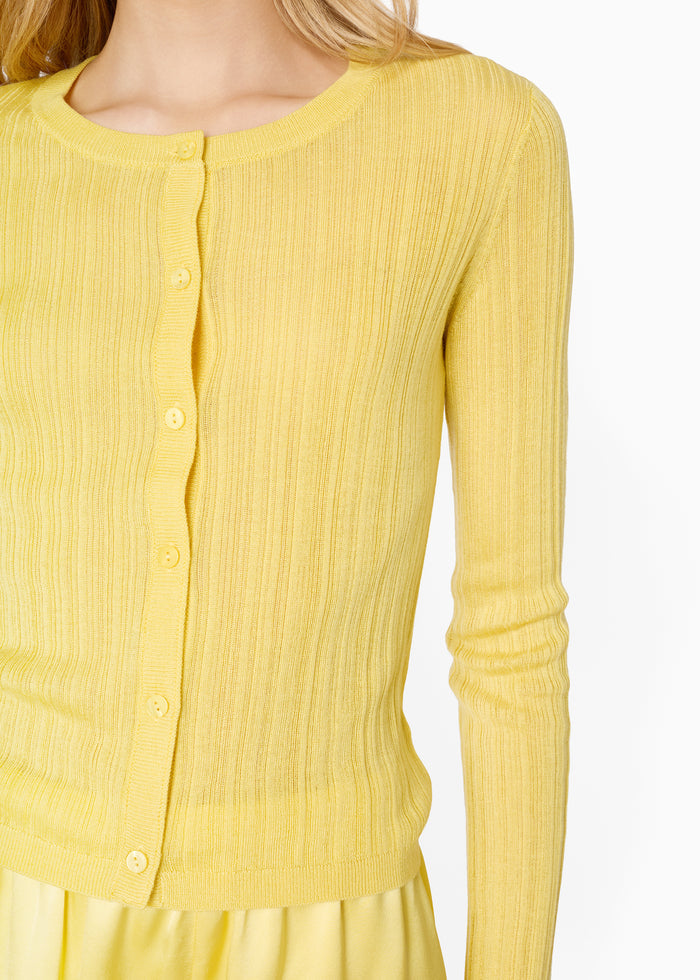 Maura Lightweight Cardigan Custard
