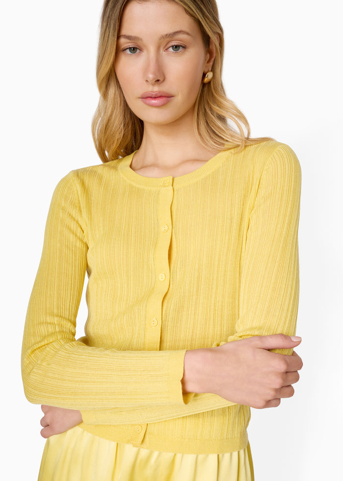 Maura Lightweight Cardigan Custard