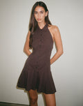 Image of Mikena Collared Dress in Deep Mahogany
