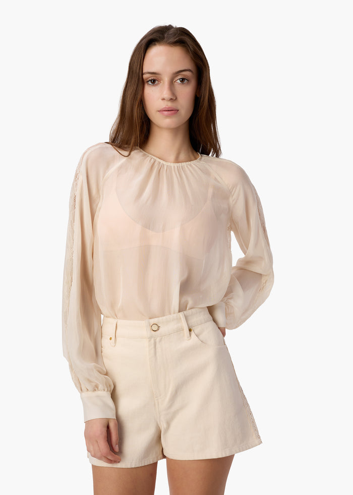 Milagros Silk Blouse Bone