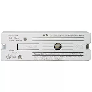 White MTI Industries Classic LP Gas Alarm 30-441-P-WT - Front View | United RV Parts