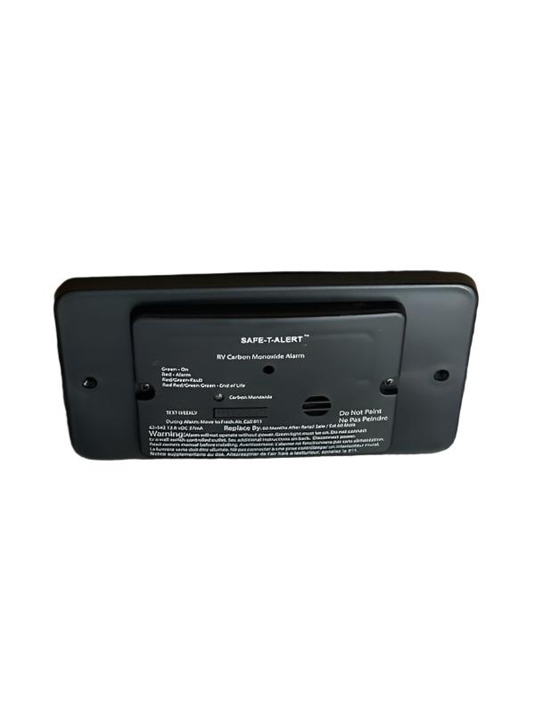 Black MTI Industries RV Carbon Monoxide Alarm - Rear Label Detail | United RV Parts