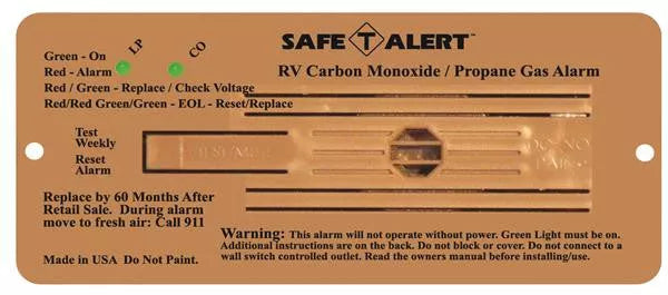 Brown Safe-T-Alert MTI LP/CO Alarm Label - Flush Mount | United RV Parts