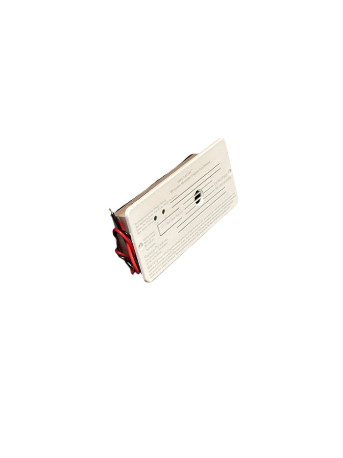 White MTI Industries Flush Mount Alarm - Angled Side View | United RV Parts