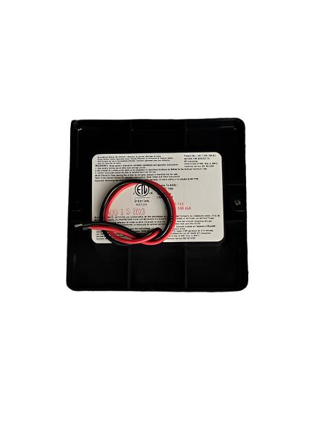 Black Flush Mount LP/CO Detector - Front View with Wiring | United RV Parts