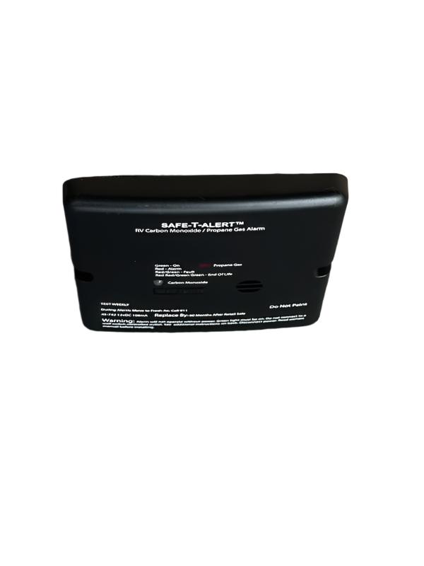 Black Safe-T-Alert RV Carbon Monoxide Propane Alarm - Back Label View | United RV Parts