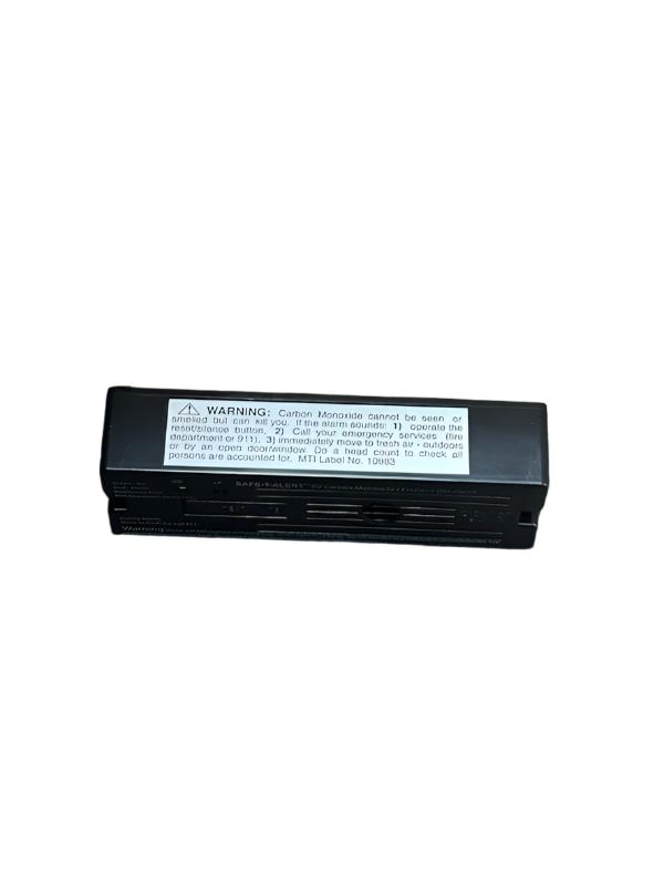 Black Carbon Monoxide Detector - Top View with Warning Label | United RV Parts