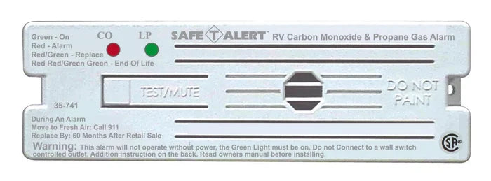 White MTI Industries 35-741 Safe-T-Alert Dual LP CO Alarm - Front View | United RV Parts