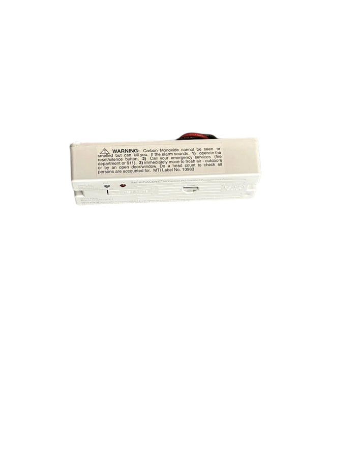 White MTI Industries 35-741 Dual LP CO Alarm Carbon Monoxide Warning Label - Side Profile | United RV Parts