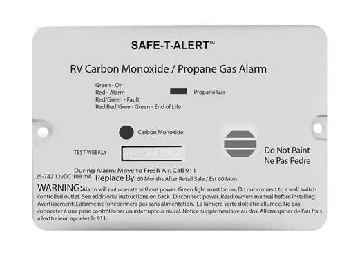 White Safe-T-Alert 25-742 Dual LP/CO Alarm - Front View | United RV Parts