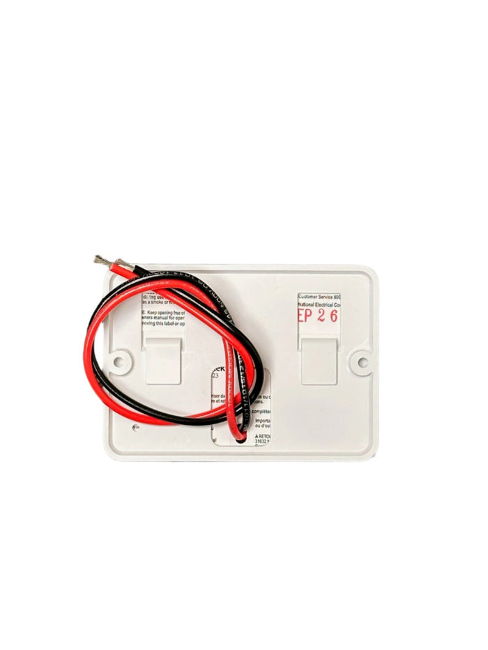 White LP Gas Detector Mounting Plate - Back View with Wiring | United RV Parts