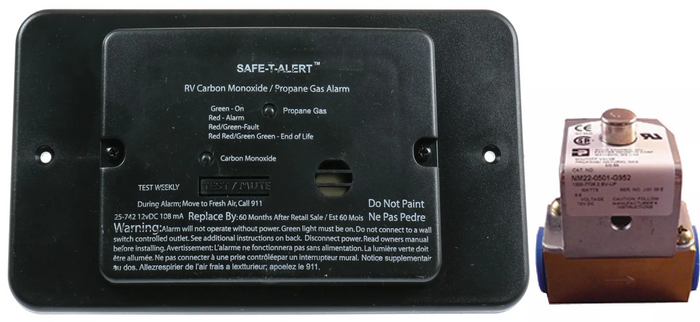 Black MTI Industries LP/CO Alarm 25-742 with Sensor Component - Front View | United RV Parts