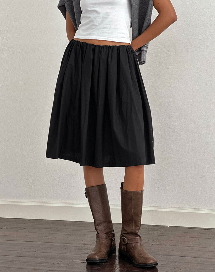 Image of Murphy Knee Length Skirt in Black