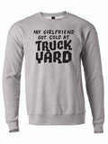 My Girlfriend Got Cold at Truck Yard Crewneck Sweatshirt, a perfect Texas themed gift for cozy days, celebrating Texas pride with a fun design. Great for anyone looking for Texas Made Gifts, souvenirs from Texas, or a unique dallas souvenir. Ideal for Texan gifts enthusiasts.