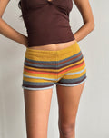 Image of Nikaya Knit Shorts in Multi Stripe Sunset