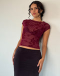Image of Nova Top in Botanical Flower Maroon