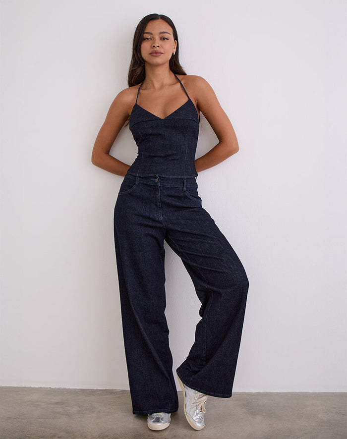 Image of Nuvia Trousers in Chambray Indigo