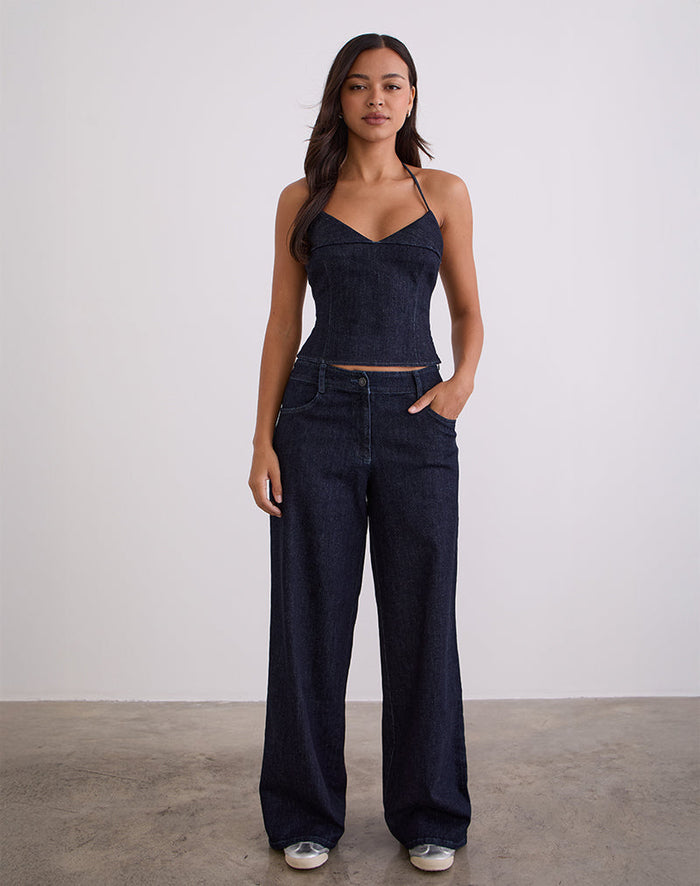 Image of Nuvia Trousers in Chambray Indigo