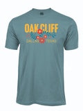 featuring “Oak Cliff” text with colorful floral artwork and “Dallas, Texas” printed underneath.