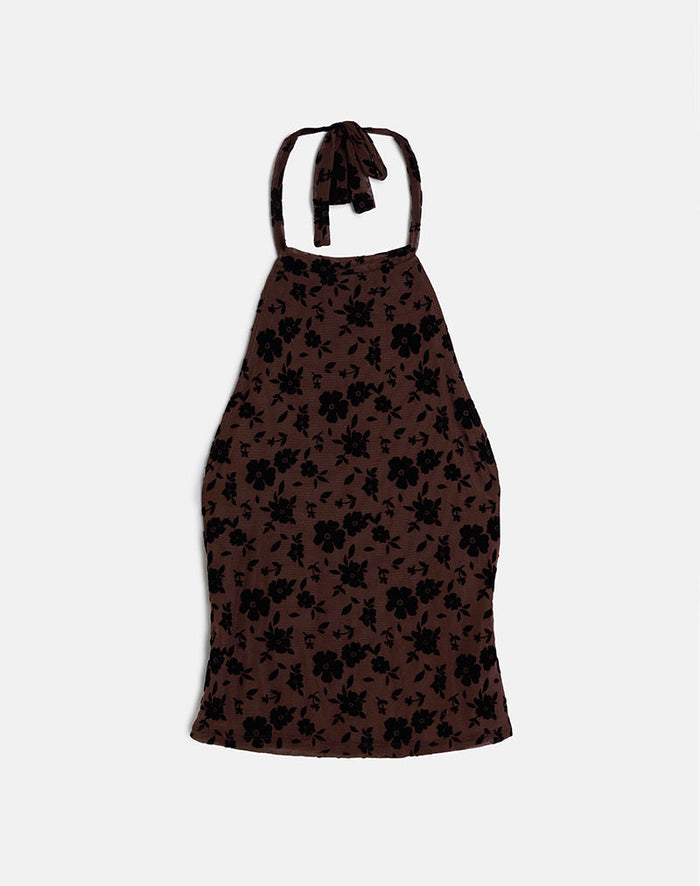 Image of Olivera Top in Brown Garden Floral