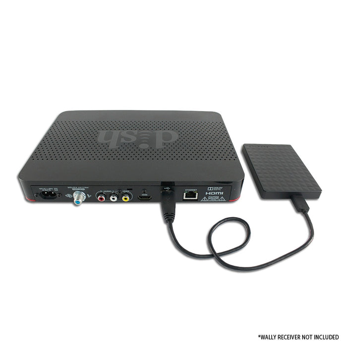 DISH Wally Receiver Connected to External DVR Hard Drive - Installation View | United RV Parts