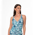 PALM CAMOUFLAGE LOUISE WRAP TANKINI TOP