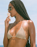 Image of Pami Bikini Top in Horizontal Stripe Yellow