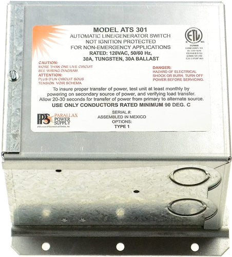 Parallax ATS301 30 Amp Transfer Switch - Label Detail View | United RV Parts