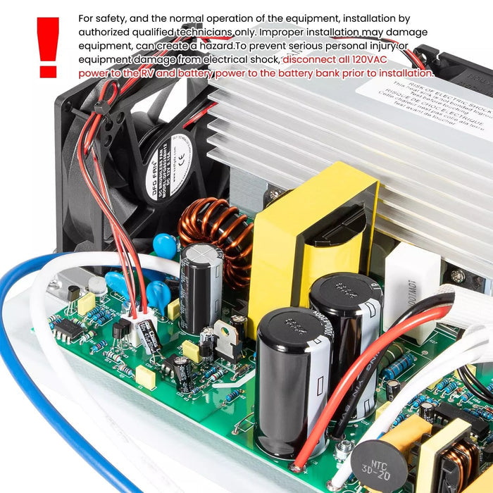 Parallax Converter Installation Safety Warning - Circuit Board with Safety Instructions | United RV Parts