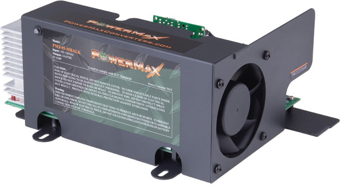 Grey POWERMAX PM3-75A-MBA 75 Amp Power Converter - 3/4 Angle View | United RV Parts