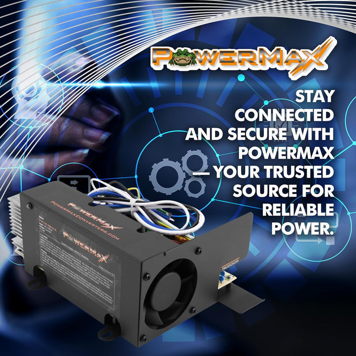 POWERMAX 75 Amp Converter Marketing Graphic - Technology Benefits | United RV Parts