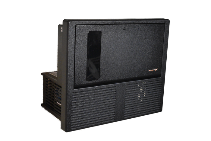 Black POWERMAX PPC-75A Power Center - Side View with Digital Display | United RV Parts