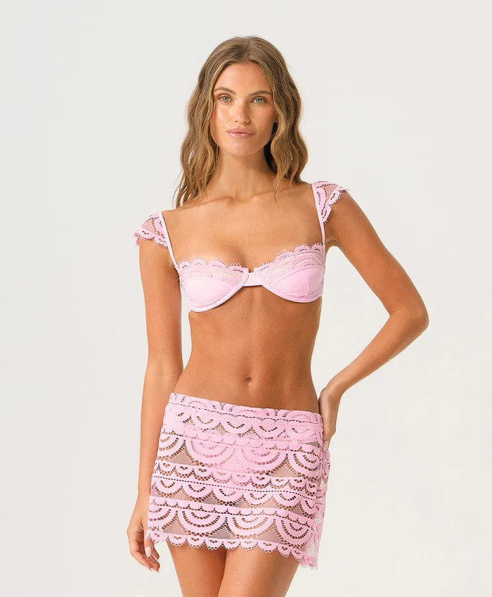 PQ Rose Maycee Lace Skirt