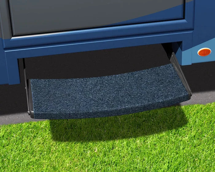 Atlantic Blue Prestofit Outrigger Universal Entry Step Rug installed on RV - Lifestyle View | United RV Parts