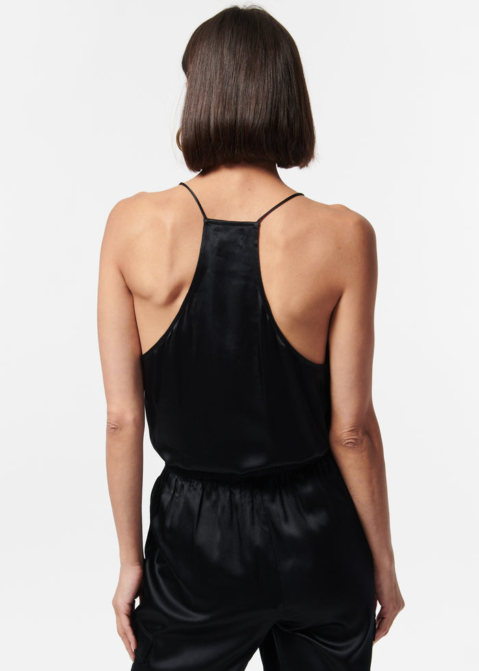 Racer Charmeuse Camisole Black