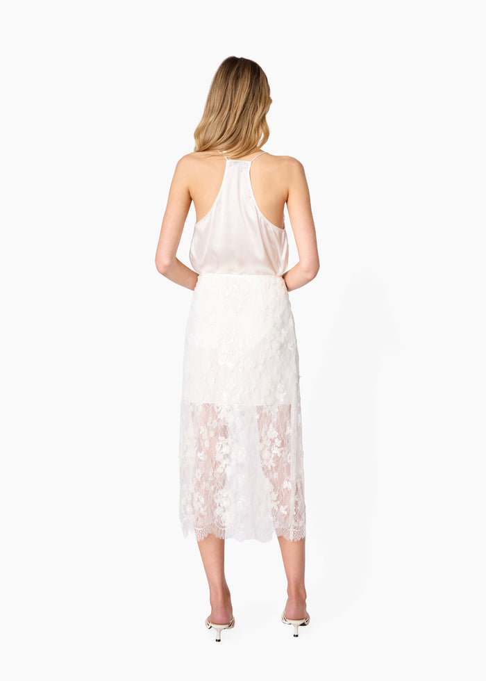 Racer Charmeuse Camisole White