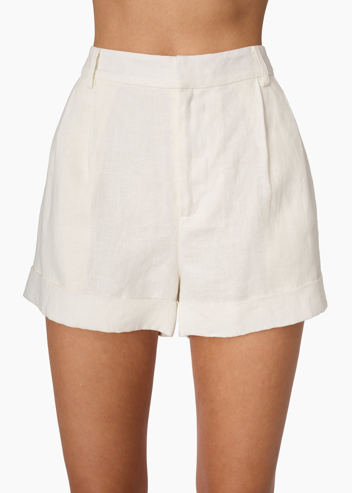 Ravi Linen Short Macadamia