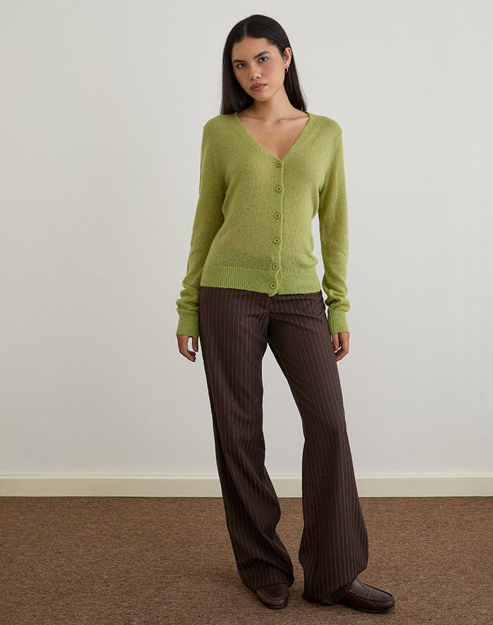 Image of Renisa Cardigan in Sheer Knit Green