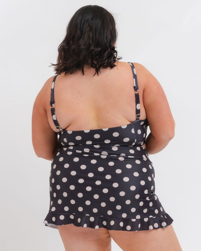 Retro Dot Ruffle Skirt w/ Bottoms