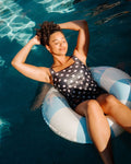 Retro Dot Square Neck Tankini Top