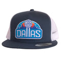 Reunion Patched Flat Bill Hat featuring a colorful Dallas design, perfect as a Texas themed gift and ideal for anyone looking for Texas Made Gifts, souvenirs from Texas, a dallas souvenir, or unique texan gifts.