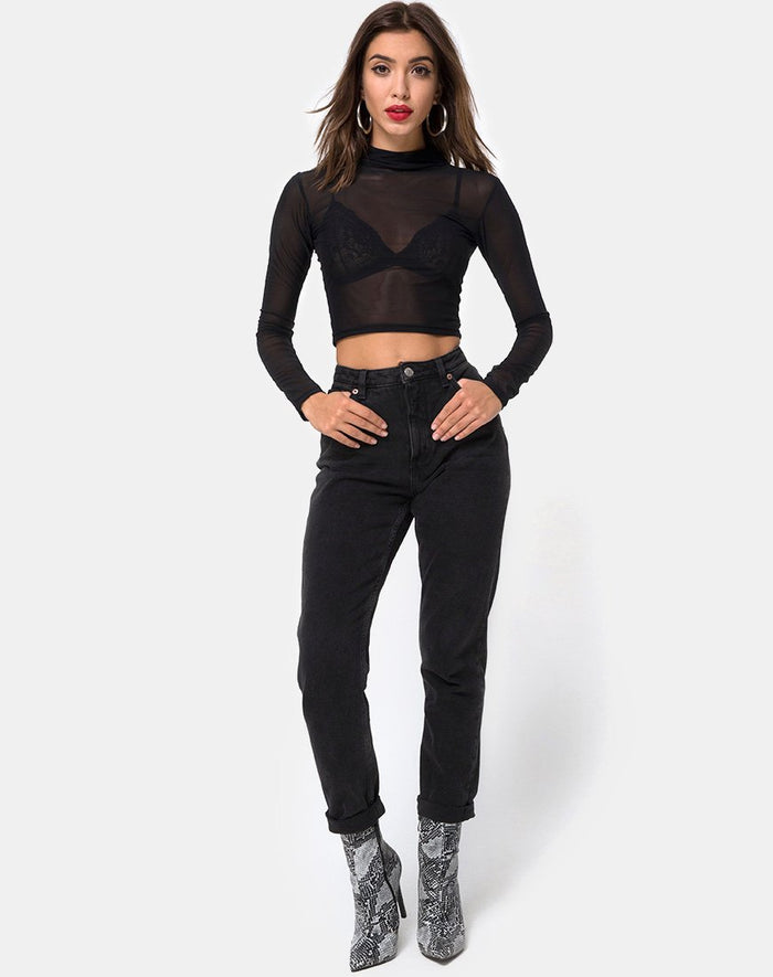 Image of Rhala Crop Top in Black