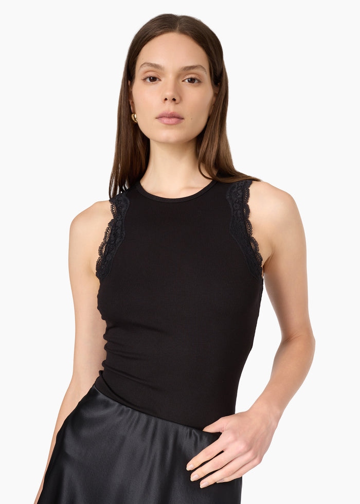 Rian Rib Knit Tank Black