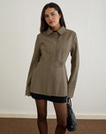 Image of Riku Coat in PU Mushroom