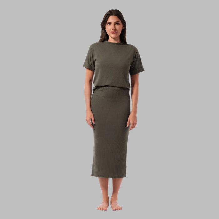 RILEY SIDE SLIT MIDI SKIRT | FINAL SALE
