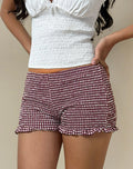 Image of Ritala Short in Mini Gingham Wine
